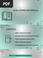 Evaluating Language Learning Materails