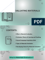 Evaluating Language Learning Materails