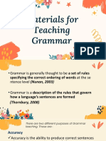 Materials For Teaching Grammar