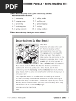 Connect2 Level4 Forma Unit7 Extra Reading Photocopiable Worksheet