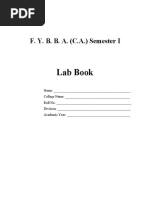 Lab Book: F. Y. B. B. A. (C.A.) Semester I