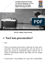 Aula Preconceito e Discriminação (Aula) Psicologia Social Valdiney