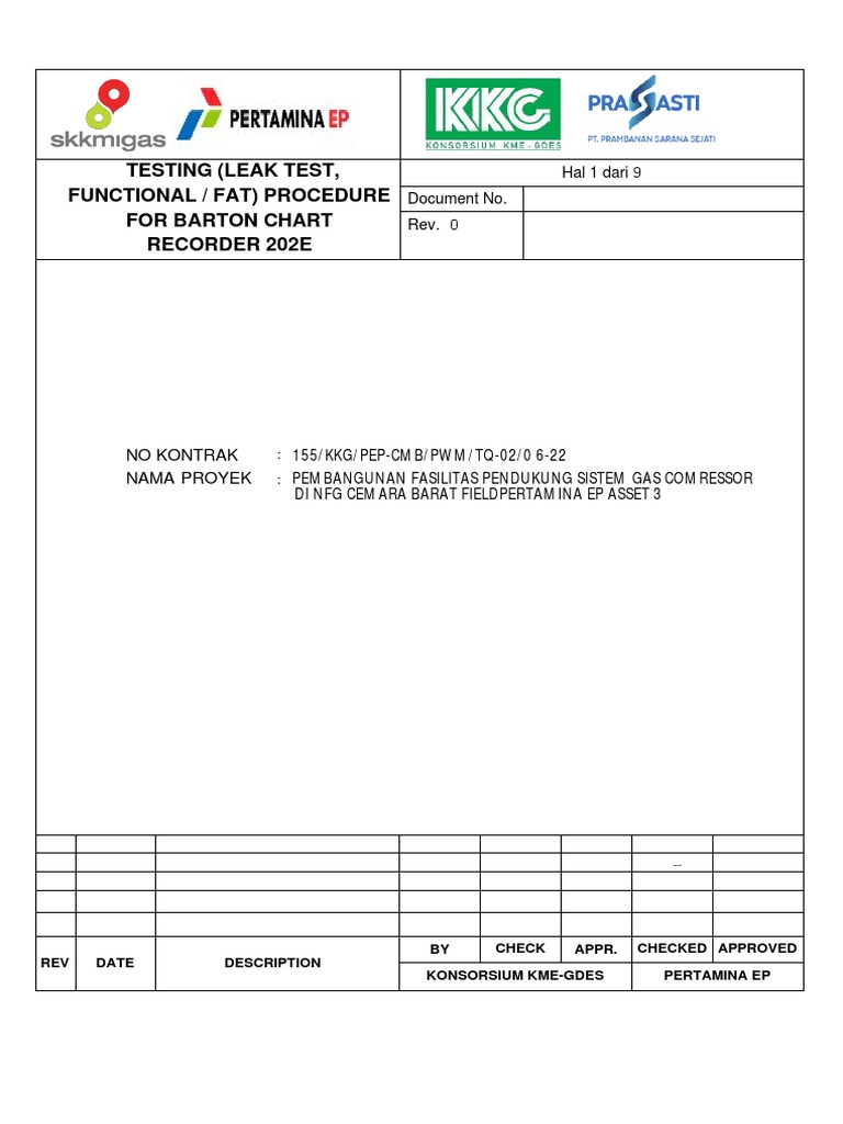 Procedure Barton Chart Recorder 202E PDF