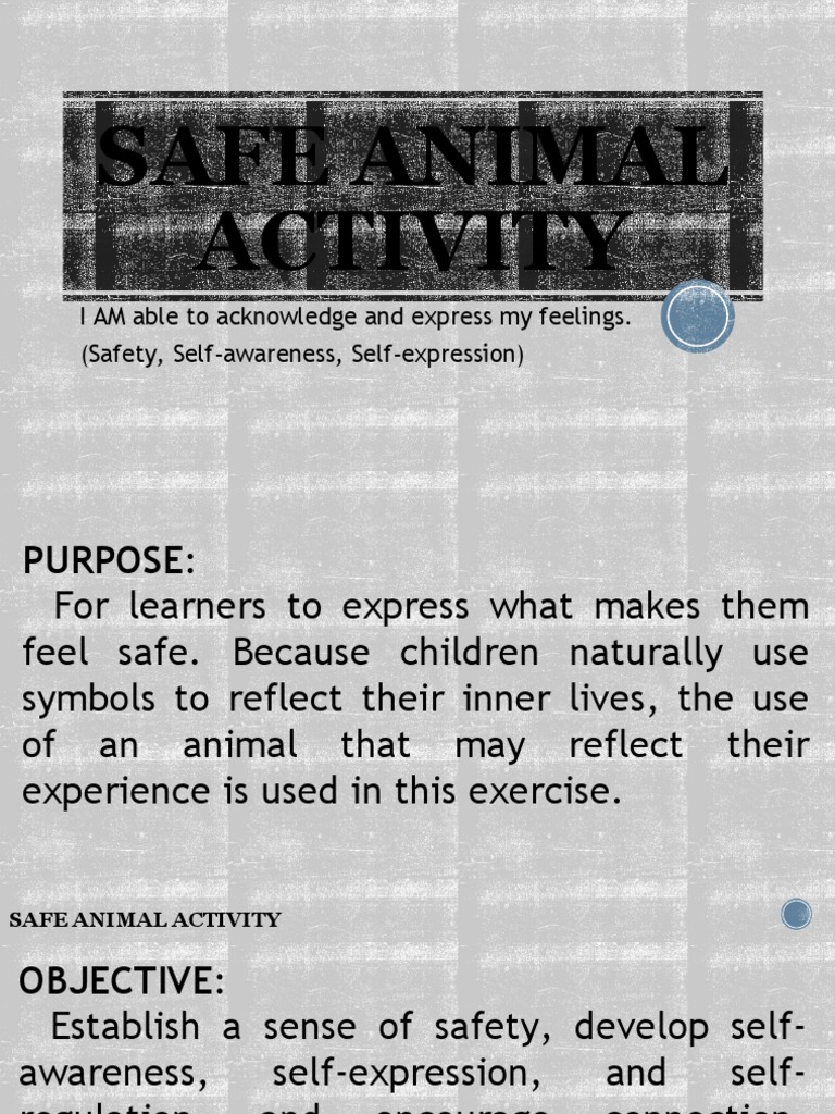 Safe Animal Activity PDF