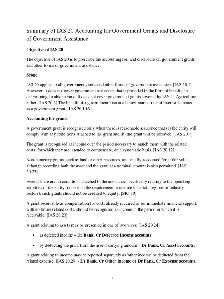 summary-of-ias-20-accounting-for-government-grants-and-disclosure-of
