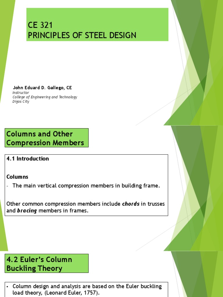 Steel Column Design Principles | PDF | Buckling | Truss