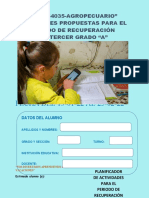 Actividades para El Periodo de Recuperación Tercer Grado A