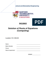 BG2802 Solution of Roots of Equations (Computing) : School of Chemical and Biomedical Engineering