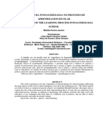 Silo - Tips - Atuaao Da Fonoaudiologia No Processo de Aprendizagem Escolar Performance of The Learning Process Fonoaudiologia School