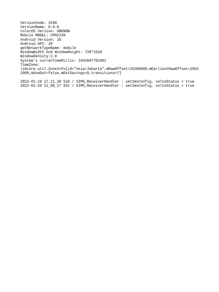 Android 10 Device Specifications and Logs | PDF | Computers