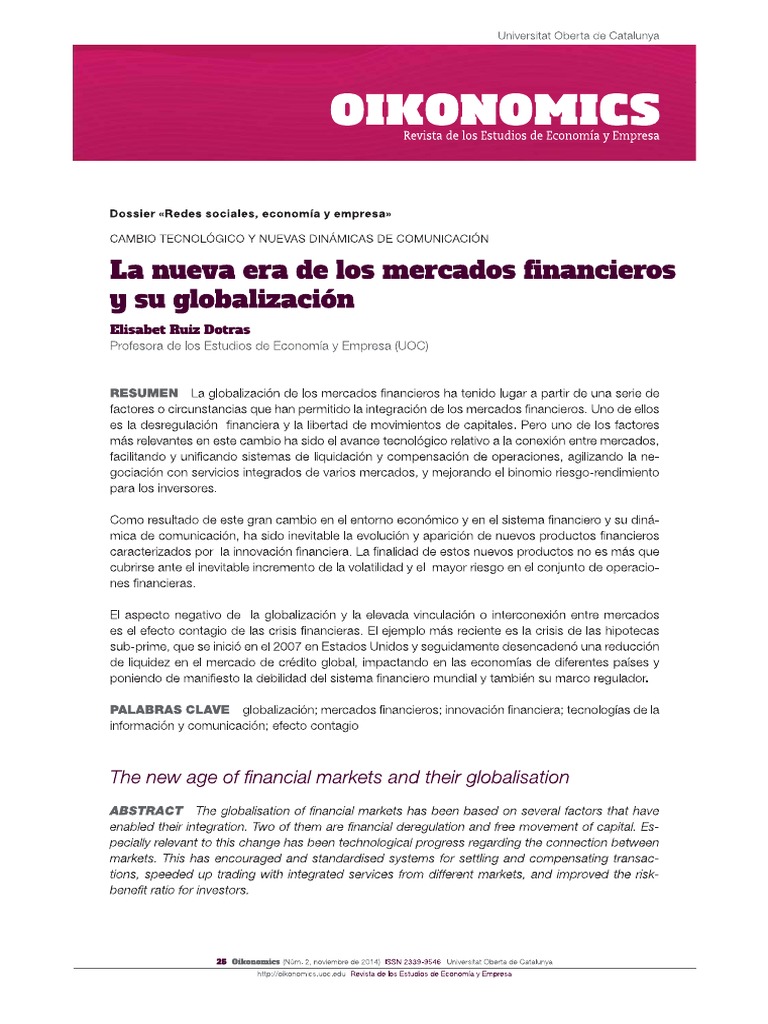 01 Lectura-La Nueva Era de Los Mercados Financieros | PDF