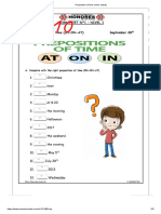 Preposition of time online activity