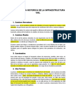 BREVE RESEÑA HISTORICA DE LA INFRAESTRUCTURA VIAL