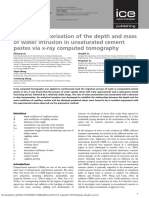 In Situ Characterisation of The Depth and Mass of Water Intrusion in Unsaturated Cement Pastes Via X-Ray Computed Tomography