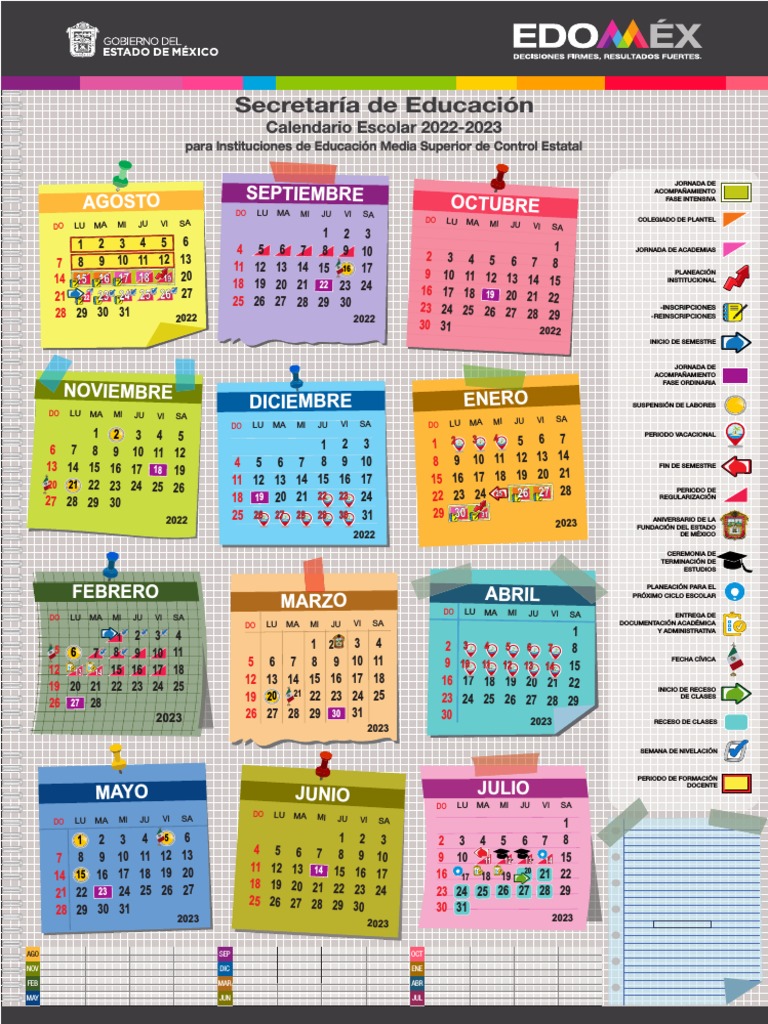 Calendario Escolar 2022 A 2023 Estado de México | PDF
