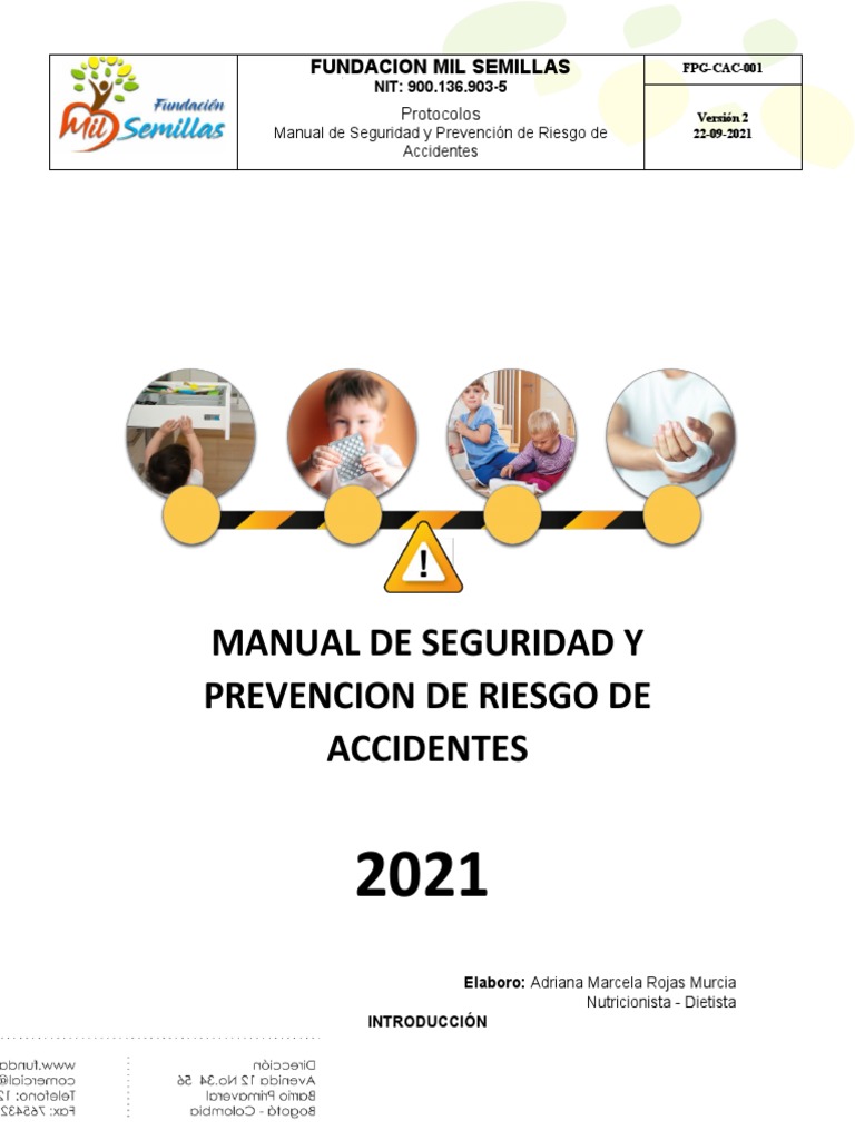 Manual de Seguridad y Prevencion de Riesgo de Accidentes | PDF | Lesión ...