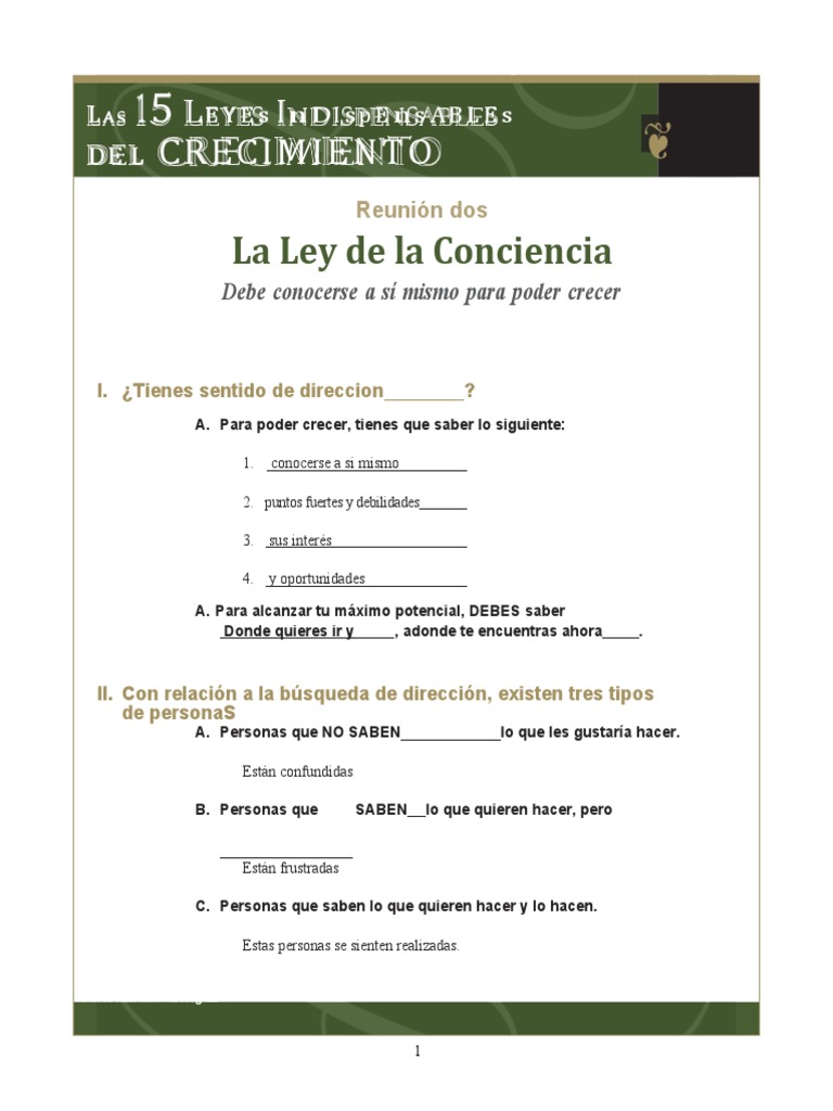 La Ley de La Conciencia: Crecimiento | PDF | Relaciones personales ...