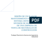 Diseño de Un Plan de Mantenimiento para Un Sistema Crítico de La División de Hormigón de Una Empresa de Venta de Materiales de Construcción