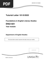 Tutorial Letter 101/0/2022: Foundations in English Literary Studies