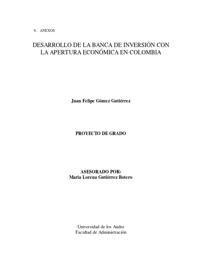 Desarrollo de La Banca de Inversión Con La Apertura Económica en ...