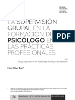 2014 - Velez Toro - La Supervisión Grupal en La Formación Del Psicólogo en Las Prácticas Profesionales