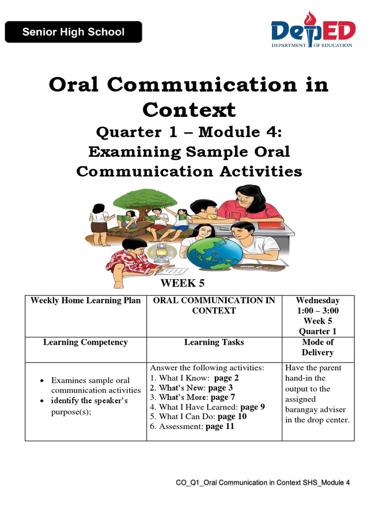 Oral Communication Activities Module 4 | PDF | Communication ...