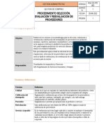 Aga-Gc-Pr-002 - Procedimiento Seleccion y Evaluación de Proveedores