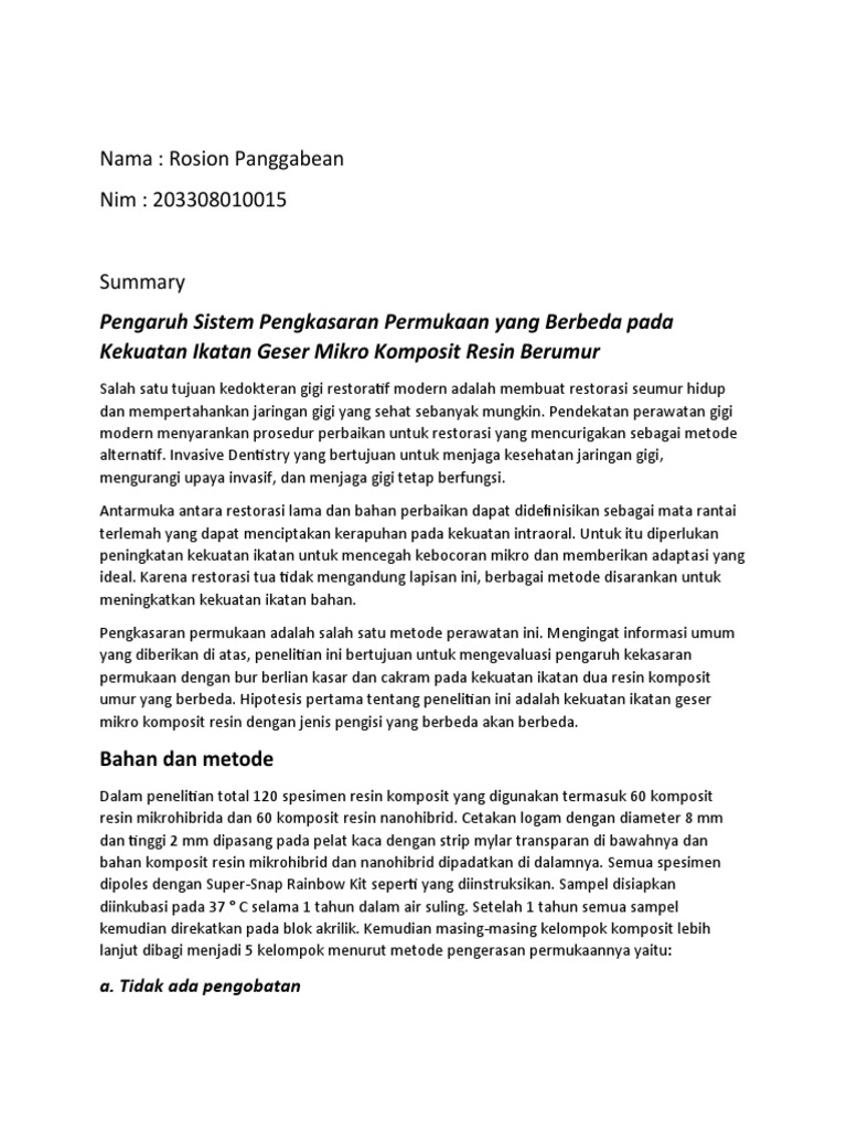 Summary Biomaterial Kedokteran Gigi PDF