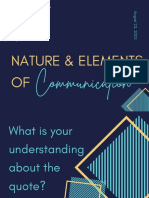 Nature & Elements of Communication