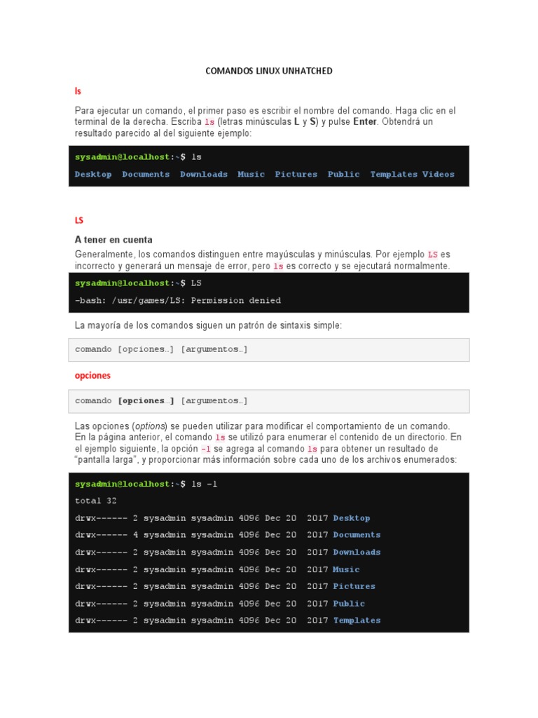 Comandos Linux Unhatched | PDF | Archivo de computadora | Interfaz de ...