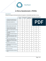Penn State Worry Questionnaire PSWQ PDF Template