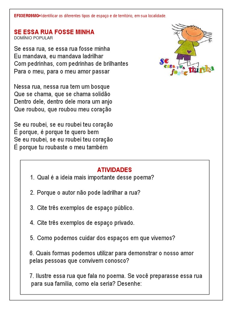 3º Ano Se Essa Rua Fosse Minha PDF