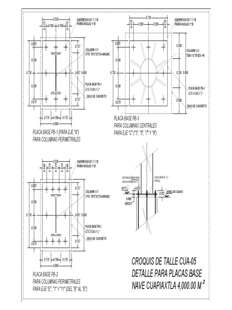 Columnas Perimetrales y Placas Base | PDF