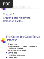 Creating and Modifying Database Tables