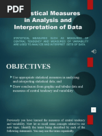 Statistical Measures in Analysis and Interpretation of Data