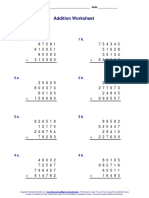 Addition Worksheet