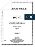 Quartet in e Menor For Four Violins, Dont