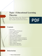 Topic 1 Educational Learning Theories