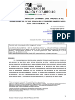 La Motivación Intrínseca Y Extrínseca en El Aprendizaje Del Idioma Inglés: Un Estudio de Caso en Estudiantes Universitarios de La Ciudad de Medellín