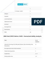 RRB Clerk 2022 Prelims-Shift I-Numerical Ability Analysis: Topic Number of Questions