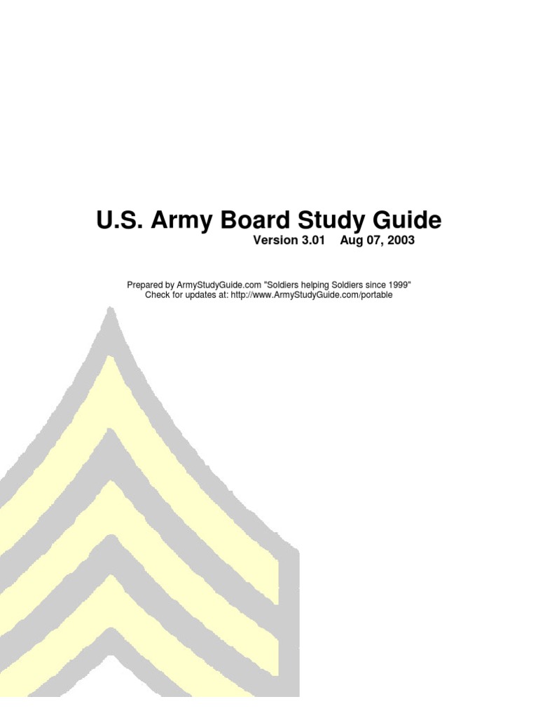 Army Board Study Guide Non Commissioned Officer Armed Conflict