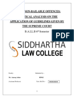 Bail in Non-Bailable Offences: A Critical Analysis On The Application of Guidelines Given by The Supreme Court