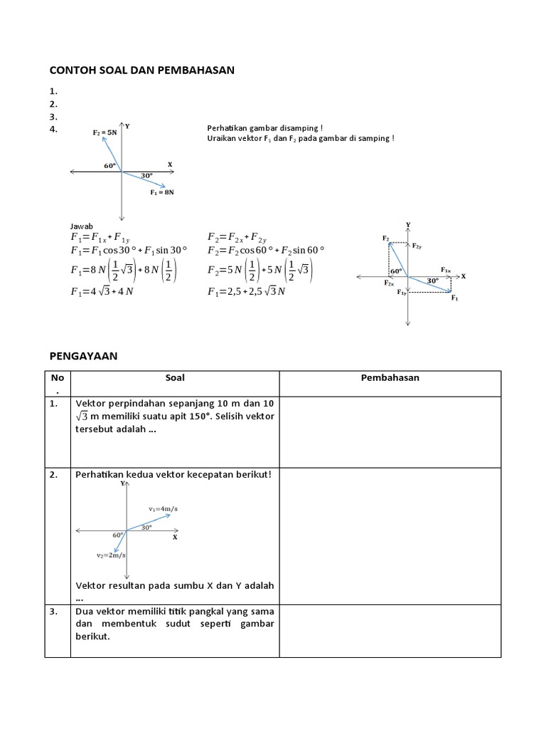 Soal Vektor Fisika Kelas 11 dan Pembahasan | PDF | Metode & Bahan Ajar