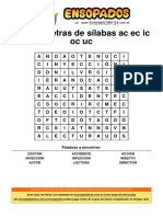 Sopa de Letras de Sílabas Ac Ec Ic Oc Uc