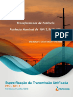 ETU 001.3 Transformador de Potência de SE - 10-12,5-15MVA RR