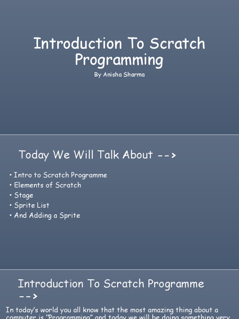 Introduction To Scratch Programming | PDF | Scratch (Programming ...