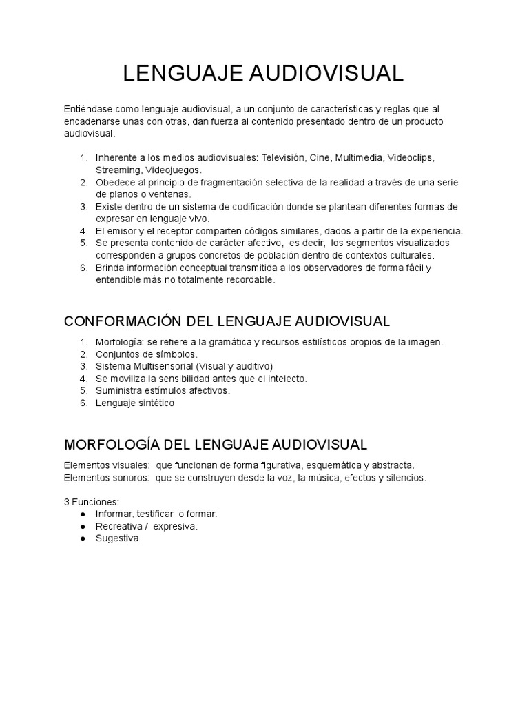 El lenguaje audiovisual Elementos, planos y ángulos que conforman la