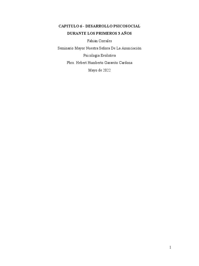 Desarrollo Psicosocial en Niños de 0 a 3 Años | PDF | Las emociones ...