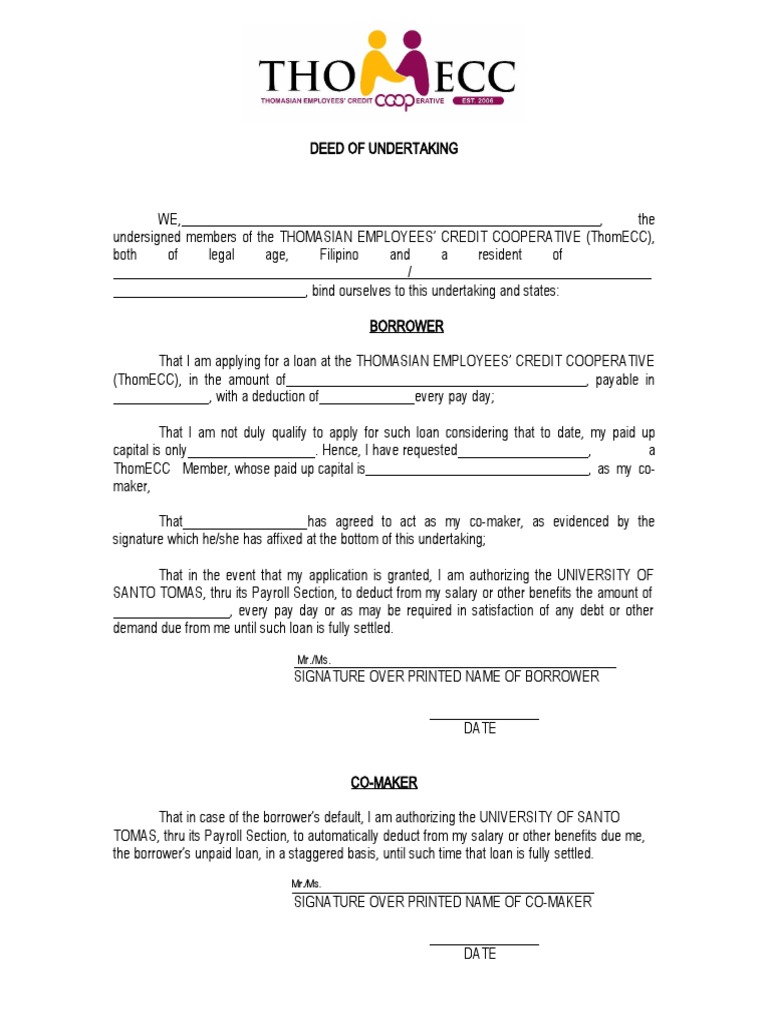 Co Maker Form | PDF