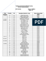 Summary Inventory of Textbooks and Manuals